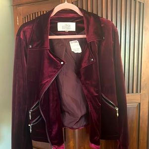 Woman’s Badgley Mischa Belle Velvet Motorcycle Jacket NWT